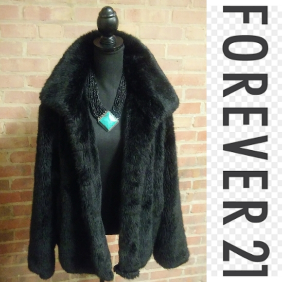 Forever 21 Jackets & Blazers - Forever 21 | PLUS 💝 Trendy Fur Coat Black